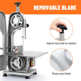 EKway Commercial Electric Meat Saw, 750W Bone Saw For Butchering,110V Meat Bandsaw, Bone Cutting Machine with 2 Saw Blades,0.39-4.3 Cutting Thickness,Sawing for Chicken Fish Chops Bone Trotter Beef