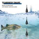 12Pcs Tungsten Drop Shot Weights Sinkers for Bass Fishing, Tungsten Dropshot Fishing Weights, Silver Clip On Tear, 1/2 oz Fishfun