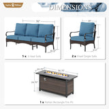 Sophia & William Metal Patio Furniture Set with Fire Pit Table, 4 Pieces