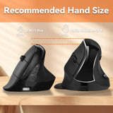 Wireless Ergonomic Vertical Mouse with OLED Screen Display for Right Hand (White) Eelexa