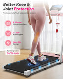 Foldable Treadmill with Incline, Compact Walking Pad Treadmill with Safety Handle Bar, 3.0HP Quiet Under Desk Treadmills