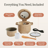 Our Place Rice Cooker | Compact Rice Cooker 3-Cup Uncooked / 6-Cup Cooked with Ceramic Nonstick Inner Pot | Fuzzy Logic Multi-Cooker for White & Brown Rice, Oatmeal & Grains | Delay Timer & Auto Keep Warm | Steam