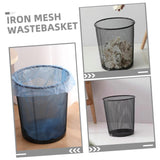 Parliky Black Iron Mesh Open-Frame Desk Trash Can for Office Use