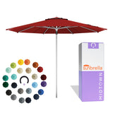 Midtown Umbrellas Push & Pop 10 Ft Patio Umbrellas with Push & Pop Mechanism, 8 Fiberglass Ribs & Sunbrella Fabric – Outdoor Umbrella for Deck, Pool, Cafés and Hotels – Red Canopy, Silver Pole