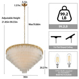 kvtinmty Modern Luxury Crystal Chandelier, D36 Large Crystals Chandelier for Living Room, 6-Tier High Ceiling Gold Chandeliers for Staircase, Foyer, Entryway, Dining Room, Bedroom