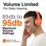 Puro Sound Labs PuroPro Hybrid Active Noise Cancelling Headphones, Volume Limiting, Hi-Res Audio, 32h Playtime – Orange