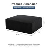 Ottomans for Sectional U Shaped Couch or Sofa Bed for Living Room-40'' Boneless Cloud Footstool-No Assembly Required, Modular Corduroy Full Sponge Compression Foot Stool Pouf, Black, Sets of 2