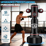 Upgraded Heavy Freestanding Punching Bag for Adults Teens, 70'' Heavy Boxing Bag with Boxing Gloves, Men Women Standing Kickboxing Bag, Kickboxing Bags for Beginners Training MMA Fitness Home Gym