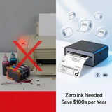 Zeturn 4x6 Thermal Shipping Label Printer - Wireless Bluetooth, Rechargeable Battery, No Ink Needed - for iPhone, Android, Home