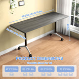 Modern Conference Table with Wheel,Modular Wooden Folding Conference Room Tables for 1-30 Person,Flip Top Meeting Training Table,for Office Seminar Dynamic Commercial Event Classroom(4,Grey,47.2in)