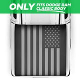 Flag Truck Tonneau Cover for 2002-2025 Ram 1500 (Classic Body ONLY) / 2003-2024 Ram 2500/3500 with 6.4 ft Bed All-Weather Soft Roll Truck Bed Cover for Truck Black Flag ONLY for Classic Body