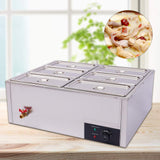 6 Pan Commercial Food Warmer Electric Food Steamer Countertop Adjustable Buffet Server Food Warming Tray Stainless Steel Chafing Dishes Table Steamer Soup Station 850W 110V (6-Pan)