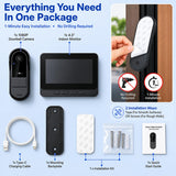 TKMARS Wireless Doorbell Camera No Subscription No WiFi/App Needed