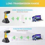 NETUM Upgraded QR Industrial Bluetooth Barcode Scanner with Charging Dock