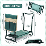 Garden Kneeler and Seat, Foldable Gardening Bench Stool with 2 Tool Bag Pouch 8" Width EVA Foam Pad, Sturdy Steel Frame