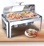 USZWBY Chafing Dish, Electric Food Warmer Chafer Chafing Dish, Commercial Rectangular Buffet Servers and Warmers - Keep Food Being Fresh and Delicious - 9L F(C)