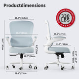 Office Chair - Ergonomic Desk Chair with Adjustable Lumbar Support (Navy Blue)