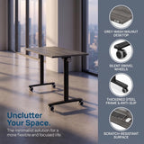 WXHYMXFDC Folding Conference Table with Wheels, Mobile Flip-Top Training Table, Modular Space-Saving Meeting Tables for Office, Classroom, Seminar, Classroom,Library,55in,12