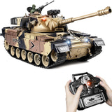 Supdex 1:18 RC Tank, 2.4Ghz US M60 Remote Control Tank Model Toys, Battle Army Toy with Recoil Smoke, Sound and Lights, Military RC Vehicle for Adults and Kids That Shoots BBS