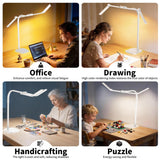 Omorepa 4 Light Bar Design Goose-Neck Desk Lamp with Base,24W Bright Led Tall Desk Light with Remote,Eye Care Reading Table Light for Desktop Working,Drafting,Reading