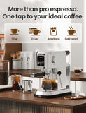 topzee Espresso Machine 20 Bar, Compact Coffee Maker with Milk Frother & Cold Brew Function, 52oz Removable Water Tank, Stainless Steel Cappuccino, Latte Maker, Silver