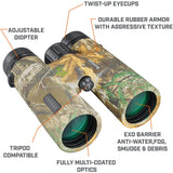 Bushnell Engage X 10x42mm Binoculars, IPX7 Waterproof and Lightweight Binoculars for Hunting, Travel, and Camping in Realtree Bone Collector Camo Bushnell