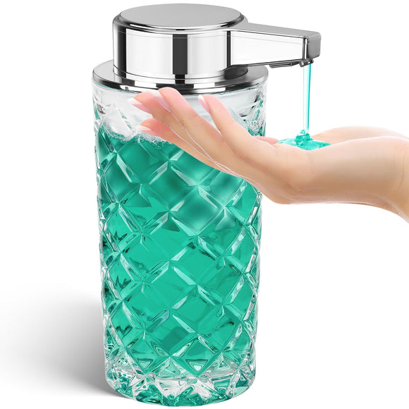 Automatic Liquid Soap Dispenser Touchless Auto Glass Clear Diamond Design Hand Lotion Soap Dispenser Blancel
