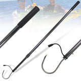 Wamlet Telescopic Fishing Gaff with Stainless Sea Fishing Spear Hook Tackle, Nonslip Rubber Handle Aluminium Alloy Pole for Saltwater Offshore Ice Tool (CURVEDHOOK)