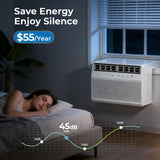 U-Shaped Window Air Conditioner, 10,000 BTU Window AC Unit Cools Up to 450 Sq. Ft for Bedroom/Living Room, Saddle AC Unit with Full Window View, Quiet & Energy Saving, Installation Kit Included