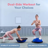 kisnbld Half Balance Ball Trainer, Inflatable Half Exercise Ball Balance Trainer with Pilates Ball & Resistance Bands, Non-slip Half Yoga Ball for Home Gym Full Body Workouts kisnbld