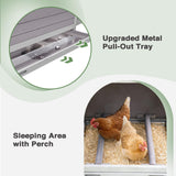 Large Outdoor Chicken Coop with Run Wooden Hen House with Nesting Box Pull Out Tray and Waterproof Asphalt Roof Backyard Poultry Cage