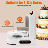 YUMIONB Cake Decorating Machine, 110-220V 200W Cake Icing Cream Spreading Machine 4-12inches Tabletop Cake Cream Spreading Machine with LCD Display for Households, Cake Shops, Dessert Shops (White)