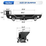OEDRO Rear Bumper w/ 2 LED Lights Fits for 18-26 Jeep Wrangler JL 4Dr/ 2Dr