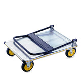 Push Cart Dolly Folding Platform Truck Aluminum Alloy Hand Cart with Wheels and Foldable Handle Push Trolley for Lage