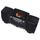 Supersonic Black Edition Vintage Bluetooth Stereo System Home Music Audio System, CD/MP3 Player, AM/FM Radio, Dual Cassette Player/Rec USB inputs, Detachable Speakers, AC/DC, (Remote Included)