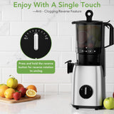 Electactic Cold Press Juicer with Stainless Steel Base, 5.4 Inch Wide Feed Chute, Juicer Machines For Whole Fruits & Vegetables