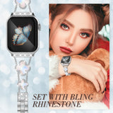Bling Silver Band Compatible with Apple Watch Bands for Women 49mm 44mm 45mm 46mm 42mm Series 11 10 Ultra 9 8 7 6 5 4 1 2 3, Cute Metal Brazalete, Adjustable Bracelet for Iwatch Band Jewelry Colorful