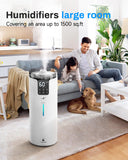 Humidifier Large Room, 4.2 Gal/16L Large Humidifier for 1500 sq.ft, 360° Nozzles Cool Mist Ultrasonic, Top Fill Tower Humidifiers for Bedroom Office Plant wholehouse with Extension Tube, Night Light