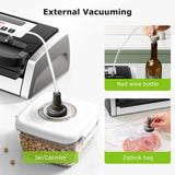 Bonsenkitchen Vacuum Sealer Machine, Globefish Technology for Perfect Vacuum Sealing, Powerful Low-Noise Food Vacuum Sealer with Easy Handle Design, Built-in Cutter & Bag Storage, 1 Bag Roll & 10 Bags