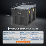 Garvee Portable Fuel Tank 128 Gal, Diesel & Gasoline Transfer Tank With 12V Electric Pump, 10 GPM Flow Rate, 13.1 ft Hose, Auto Fueling Nozzle, Durable Fuel Transfer Tank for Easy Transportation