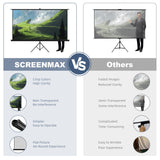 Outdoor Projector Screen with Stand Tripod, Indoor Pull Up Portable Projector Screen, 80 INCH 16:9 SCREENMAX