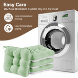 Betu Chair Cushions for Dining Chairs Set of 4,3.5" Thick Green Kitchen Chair Cushions Chair Pads with Ties,Non Slip Backing