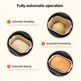 Happybuy Bread Maker, 19-in-1 2LB Dough Machine, Nonstick Ceramic Pan Automatic Breadmaker with Gluten Free Setting, Whole Wheat Bread Making, Digital, Programmable, 3 Loaf Sizes, 3 Crust Colors