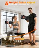 Rendpas Adjustable Dumbbells of 2, 1-Sec Weights Dumbbells Set, 5 in 2 Free Adjustable with Anti-Slip Texture Handle, Weight Set For Home Gym Suit both Men and Women