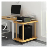 2-Tier Movable Printer Stand with Wheels - Compact CPU & Printer Shelf, Versatile Sofa Side Table & Small Coffee Table for Home Office, Space-Saving Design (L80xD30xH50cm)