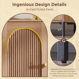 IFGET 123.5" W Modern Arched Sideboard Buffet Cabinet with Storage, Natural