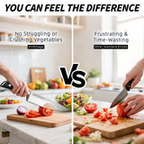 5 Pcs Kitchen Knife Block Sets with Sharpener, Japanese High Carbon Stainless Steel Set of Knives, Premium Razor Sharp Black Knives Set