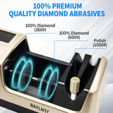 Professional 5-in-1 Electric Knife Sharpener with LCD Display,Scissor Sharpener with 3-Speed & 100% Diamond Abrasives - Precision Angle Guides for Straight, Serrated, Cleaver & Kitchen Scissors