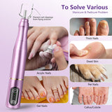TUOBEO Cordless Nail Drill Electric Nail File Kit, Rechargeable Efile Set, Portable Acrylic Gel Nail Polish Remover Machine, Pedicure Manicure Tool, 11 Bits, 56 Sanding Bands, Salon Home, Purple
