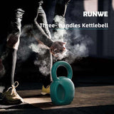 5 lb Kettlebell Weight with Three-handles for Weightlifting, Conditioning and Core Training for Women Men Home Gym [Purple] RUNWE